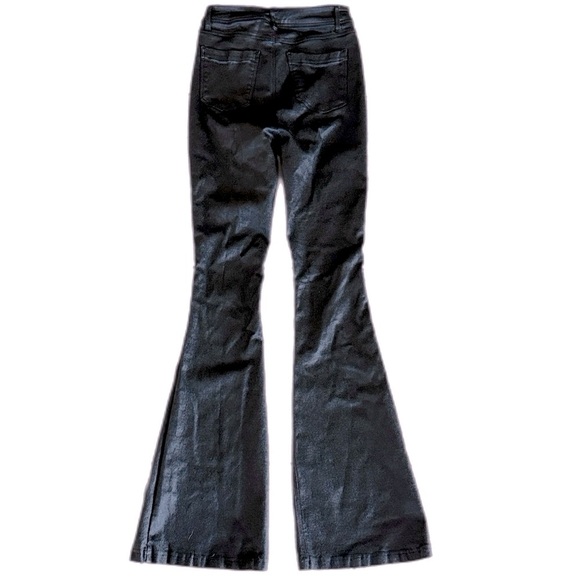 Windsor Coated Faux Leather Flare Pants in Black Size Small - Picture 6 of 6